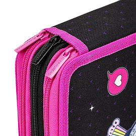 Пенал BRAUBERG, 3 отделения, полиэстер, 21х14 см, "Space sweets", 272332