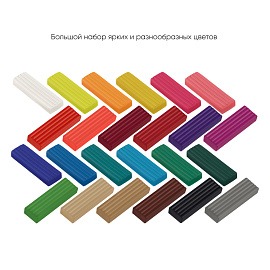 Пластилин Гамма "Мультики", 24 цвета, 480г, со стеком, картонная упаковка фото Пластилин Гамма "Мультики", 24 цвета, 480г, со стеком, картонная упаковка