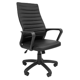 Кресло для руководителя РК 165 чёрное (экокожа, пластик)