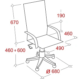 Кресло для руководителя РК 165 чёрное (экокожа, пластик)