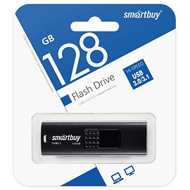 Флеш-диск 128 GB SMARTBUY Fashion USB 3.0, черный, SB128GB3FSK