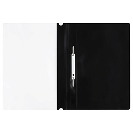 Папка-скоросшиватель пластик. СТАММ А4, 120мкм, черная с прозр. верхом