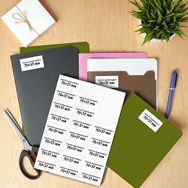 Этикетки самоклеящиеся Комус (ProMega Label) 70х37 мм 24 штуки на листе белые (25 листов в упаковке)