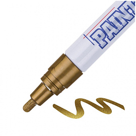 Маркер промышленный лаковый MunHwa PM-07 золотистый 2-4 мм фото Маркер промышленный лаковый MunHwa PM-07 золотистый 2-4 мм