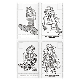 Раскраска с наклейками А5, 16 стр., ТРИ СОВЫ "Наклей и раскрась. Барби