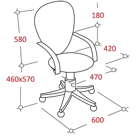 Кресло офисное Easy Chair 223 PC черное (ткань, металл)