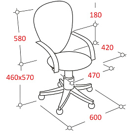 Кресло офисное Easy Chair 223 PC серое (ткань, металл)