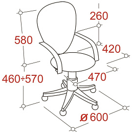 Кресло офисное Easy Chair 223 PC синее (ткань, металл)