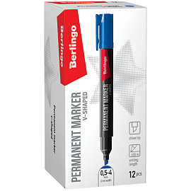 Маркер перманентный Berlingo "Multiline PE400" синий, скошенный, 0,5-4мм