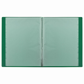 Папка 10 вкладышей BRAUBERG "Office", зеленая, 0,5 мм, 271323