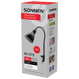 Настольная лампа / светильник SONNEN PH-370, на струбцине, ЦОКОЛЬ Е27, черный, 238235 фото Настольная лампа / светильник SONNEN PH-370, на струбцине, ЦОКОЛЬ Е27, черный, 238235