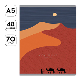 Тетрадь предметная 48л. Greenwich Line "Skyline" - Обществознание, "софт-тач" ламинация, тиснение фольгой, 70г/м2