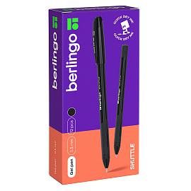 Ручка гелевая Berlingo "Shuttle" черная, 0,5мм, игольчатый стержень