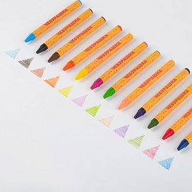 Мелки восковые Мульти-Пульти "Чебурашка", 12цв., круглые, картон, европодвес