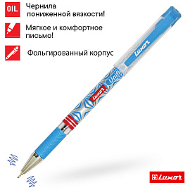 Ручка шариковая Luxor "Uniflo" синяя, 0,7мм, грип