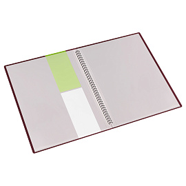 Папка с 20 вкладышами на гребне СТАММ "Диагональ" А4, 14мм, 700мкм, пластик, гранат