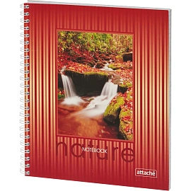 Тетрадь общая Attache А5 120 листов в клетку на спирали (обложка с рисунком, УФ-сплошной глянцевый лак)