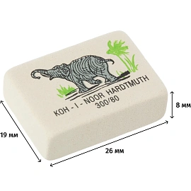 Ластик Koh-I-Noor 300/80 из натурального каучука прямоугольный 26x18.5x8 мм