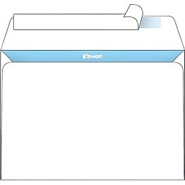 Конверт BusinessPost C4 100 г/кв.м белый стрип с внутренней запечаткой (50 штук в упаковке)