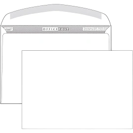 Конверт OfficePost С5 80 г/кв.м белый декстрин с внутренней запечаткой (100 штук в упаковке)