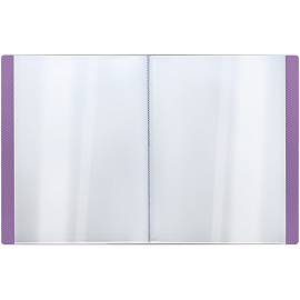 Папка со 100 вкладышами СТАММ "Кристалл" А4, 30мм, 800мкм, пластик, фиолетовая