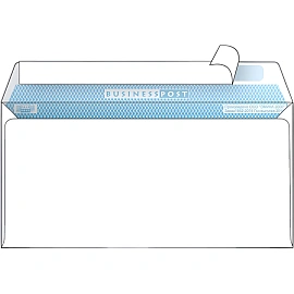 Конверт BusinessPost E65 90 г/кв.м белый стрип с внутренней запечаткой (1000 штук в упаковке)