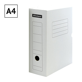 Короб архивный с клапаном OfficeSpace, микрогофрокартон, 100мм, белый, до 900л. фото Короб архивный с клапаном OfficeSpace, микрогофрокартон, 100мм, белый, до 900л.