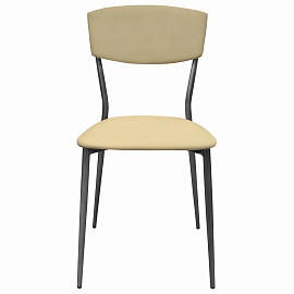 Стул для столовых, кафе, дома РС23, серебристый каркас, экокожа бежевая