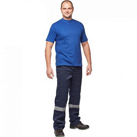 Футболка васильковая короткий рукав 100% хлопок (размер 52-54 (XL))