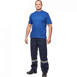 Футболка васильковая короткий рукав 100% хлопок (размер 60-62 (XXXL))