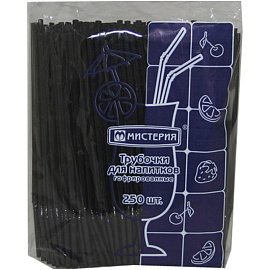 Трубочки для коктейля Мистерия пластиковые с изгибом длина 210 мм диаметр 5 мм (250 штук)