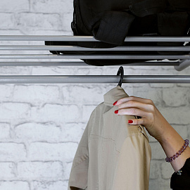 Вешалка напольная М 9 на 12 персон колесные опоры металлик