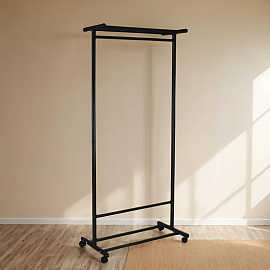 Вешалка напольная М 9 на 12 персон колесные опоры черная