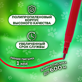 Фломастеры ПИФАГОР "ВЕСЕЛЫЕ ПИТОМЦЫ", 24 цвета, невентилируемый колпачок, 152454