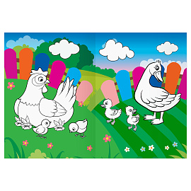 Раскраска с цв. фоном А4, 16 стр., ТРИ СОВЫ "Мамы и малыши