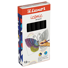 Ручка капиллярная Luxor "Iconic F " черная, 0,5мм фото Ручка капиллярная Luxor "Iconic F " черная, 0,5мм