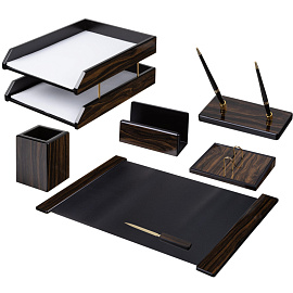 Набор настольный деревянный чёрное дерево (8 предметов)
