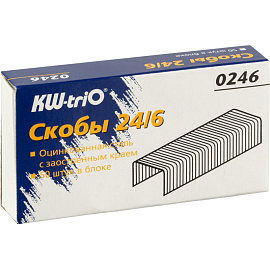 Скобы для степлера KW-Trio №24/6 с цинковым покрытием (1000 штук в упаковке)