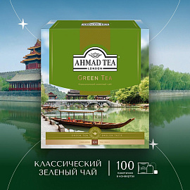 Чай зеленый Ahmad Green Tea 100 пакетиков фото Чай зеленый Ahmad Green Tea 100 пакетиков
