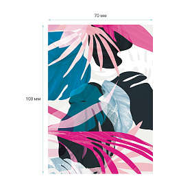 Упаковочная бумага глянц. 70*100см, MESHU "Tropical Flower", 90г/м2