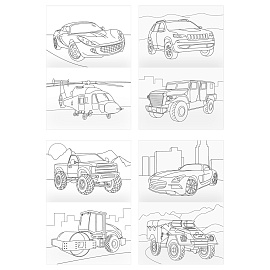 Суперраскраска на склейке А4, 40 стр., ТРИ СОВЫ "Транспорт