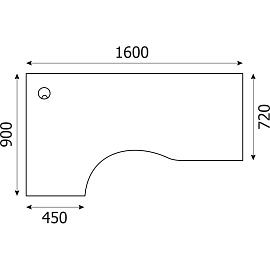 Стол эргономичный Riva А.СА-1 Л левый (венге, 1600х900х750 мм)