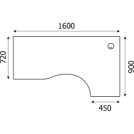 Стол эргономичный Riva А.СА-1 Пр правый (венге, 1600х900х750 мм)