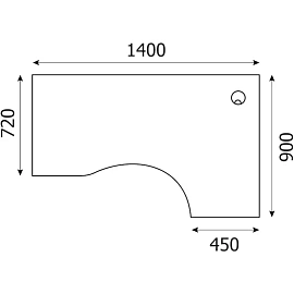 Стол эргономичный Riva А.СА-2 Пр правый (венге, 1400х900х750 мм)