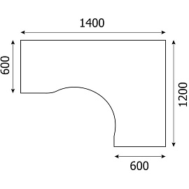 Стол угловой Riva А.СА-3 Пр правый (венге, 1400х1200х750 мм)