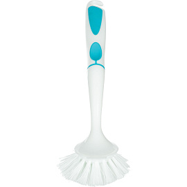 Щетка для мытья посуды Spin&clean Софтэль средней жесткости 260x70 мм белая/бирюзовая