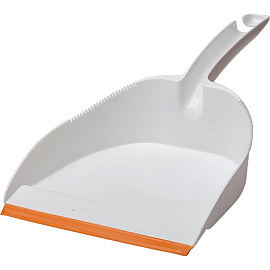 Совок для мусора с резиновой кромкой Spin&clean Софтэль пластик белый (ширина 21 см, ручка 12 см)