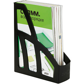 Лоток вертикальный для бумаг "Лидер" (250х300 мм), ширина 75 мм, черный, полипропилен, ЛТВ-30450 фото Лоток вертикальный для бумаг "Лидер" (250х300 мм), ширина 75 мм, черный, полипропилен, ЛТВ-30450