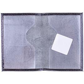 Обложка для паспорта OfficeSpace кожа, черный, крокодил