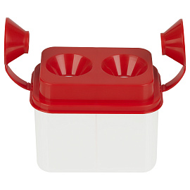 Стакан-непроливайка "Премиум", двойной, с крышкой, ассорти, прозрачный, СН450